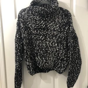 Black and white puffy sweater